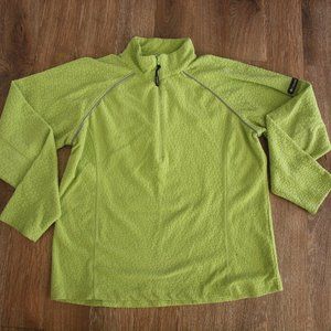 Columbia Jacket Women's Large Green Fleece 1/2 Zip Long Sleeves Pullover